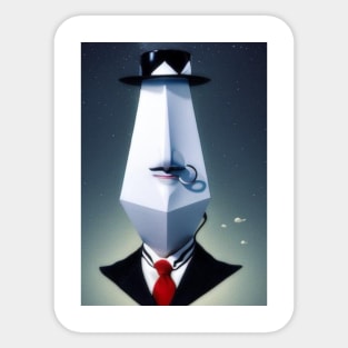 Suit gentleman nose ring surrealism character Sticker